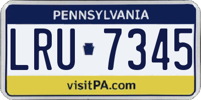PA license plate LRU7345