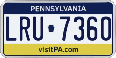 PA license plate LRU7360