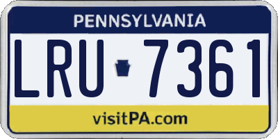 PA license plate LRU7361