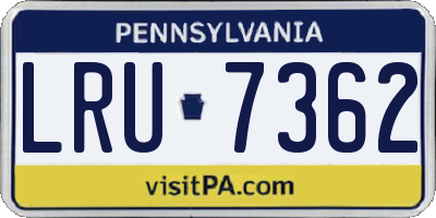 PA license plate LRU7362