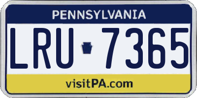 PA license plate LRU7365