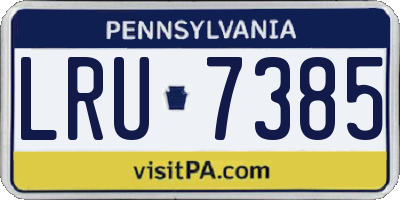PA license plate LRU7385