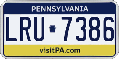 PA license plate LRU7386