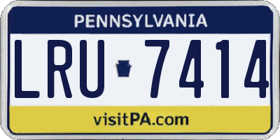 PA license plate LRU7414