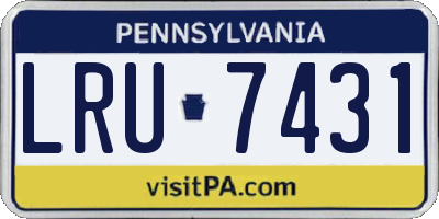 PA license plate LRU7431