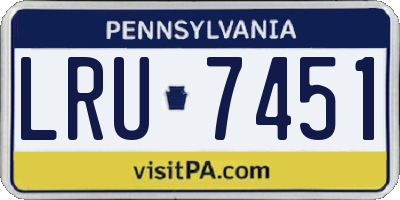 PA license plate LRU7451
