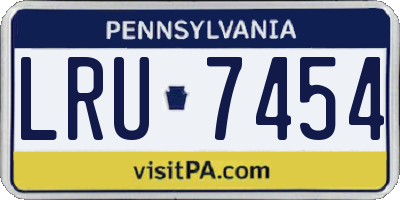 PA license plate LRU7454