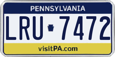 PA license plate LRU7472