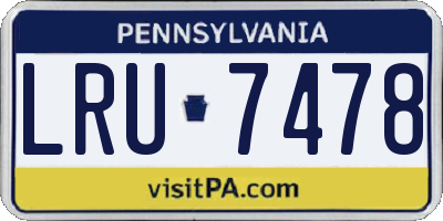 PA license plate LRU7478