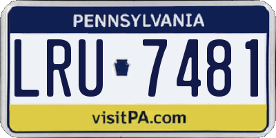 PA license plate LRU7481