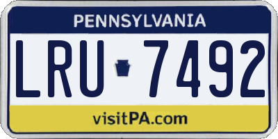 PA license plate LRU7492