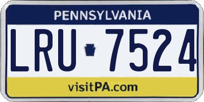 PA license plate LRU7524