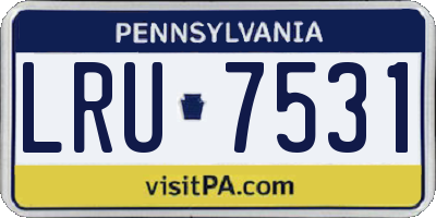 PA license plate LRU7531