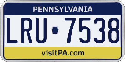 PA license plate LRU7538
