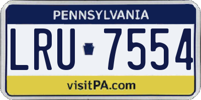 PA license plate LRU7554