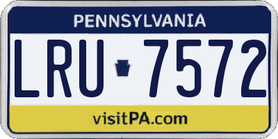 PA license plate LRU7572