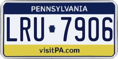 PA license plate LRU7906