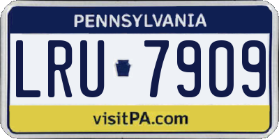 PA license plate LRU7909