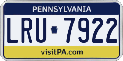PA license plate LRU7922