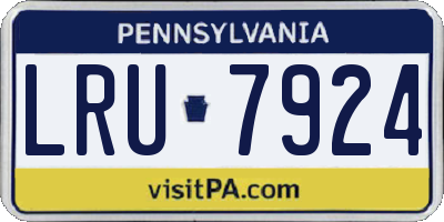 PA license plate LRU7924