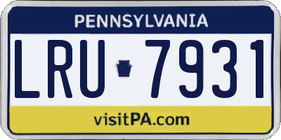 PA license plate LRU7931