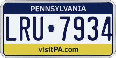 PA license plate LRU7934