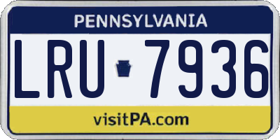 PA license plate LRU7936