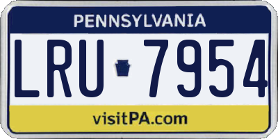 PA license plate LRU7954
