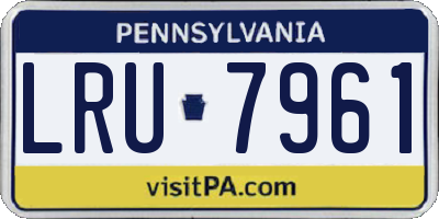 PA license plate LRU7961