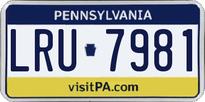 PA license plate LRU7981