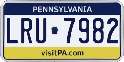 PA license plate LRU7982