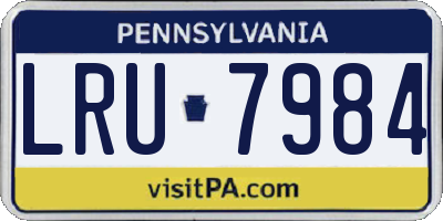 PA license plate LRU7984