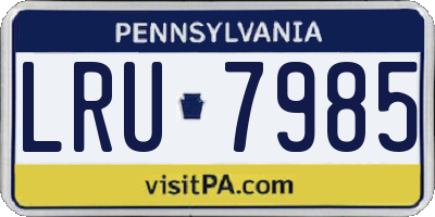 PA license plate LRU7985