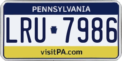PA license plate LRU7986