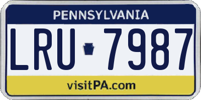 PA license plate LRU7987
