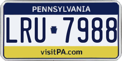 PA license plate LRU7988