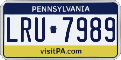 PA license plate LRU7989