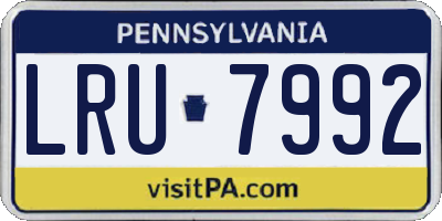 PA license plate LRU7992