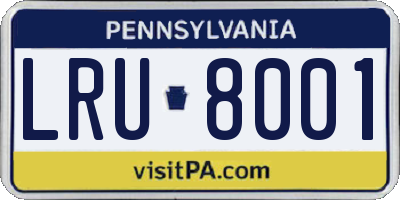 PA license plate LRU8001