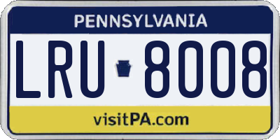 PA license plate LRU8008