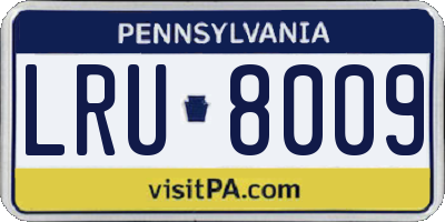 PA license plate LRU8009