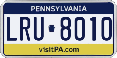 PA license plate LRU8010