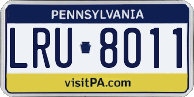 PA license plate LRU8011