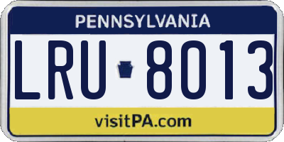 PA license plate LRU8013