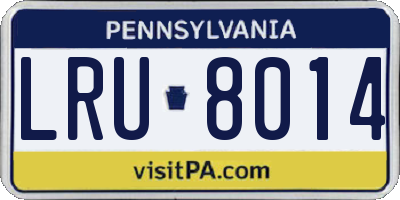 PA license plate LRU8014