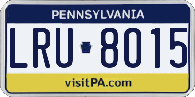 PA license plate LRU8015