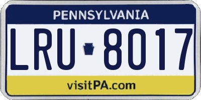 PA license plate LRU8017