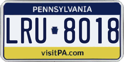 PA license plate LRU8018