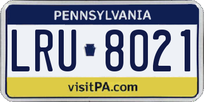 PA license plate LRU8021