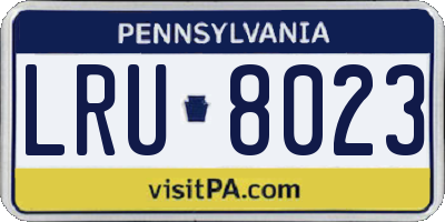 PA license plate LRU8023